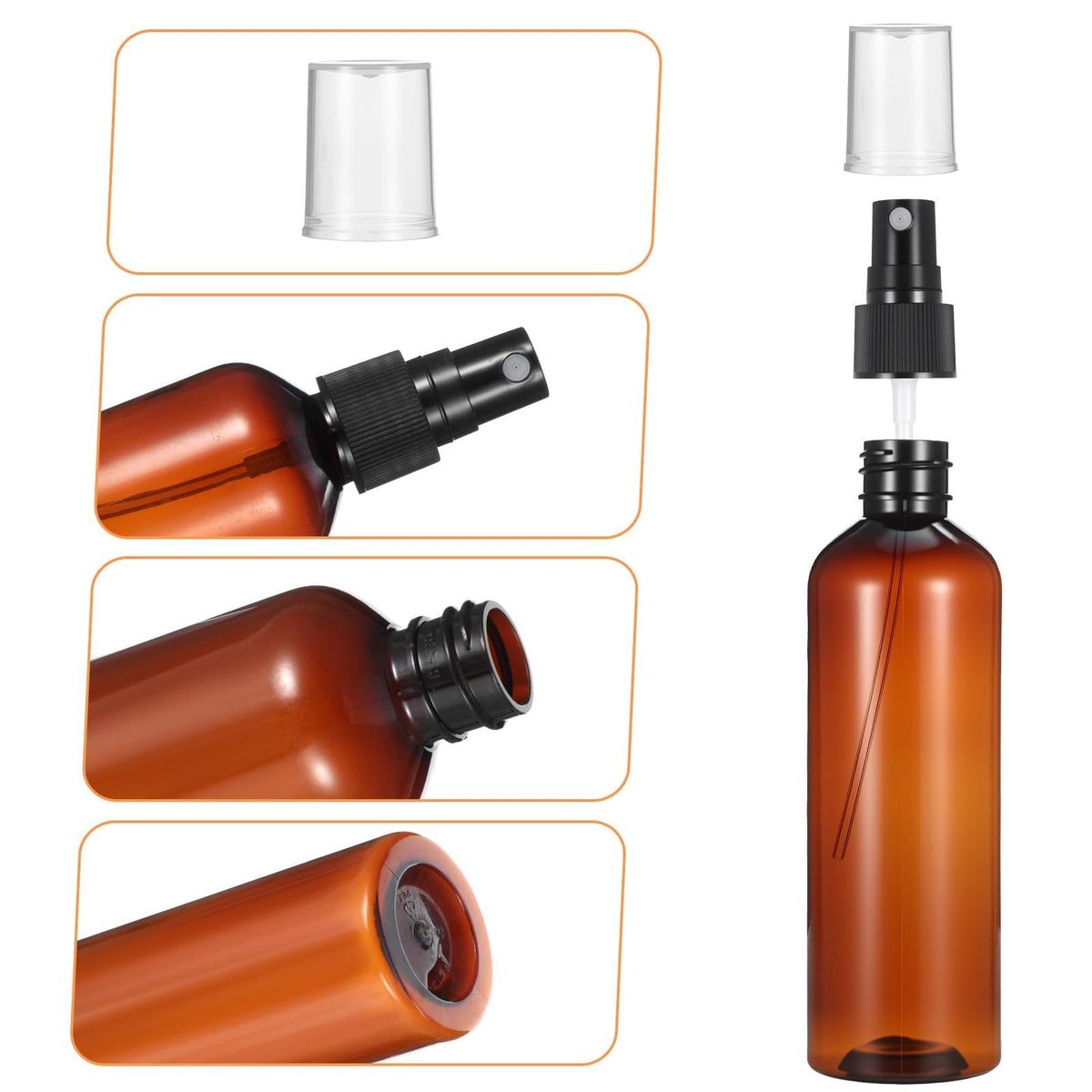 60 Pack Reusable Amber Spray Bottles - 4 Oz Travel Fine Mist Containers