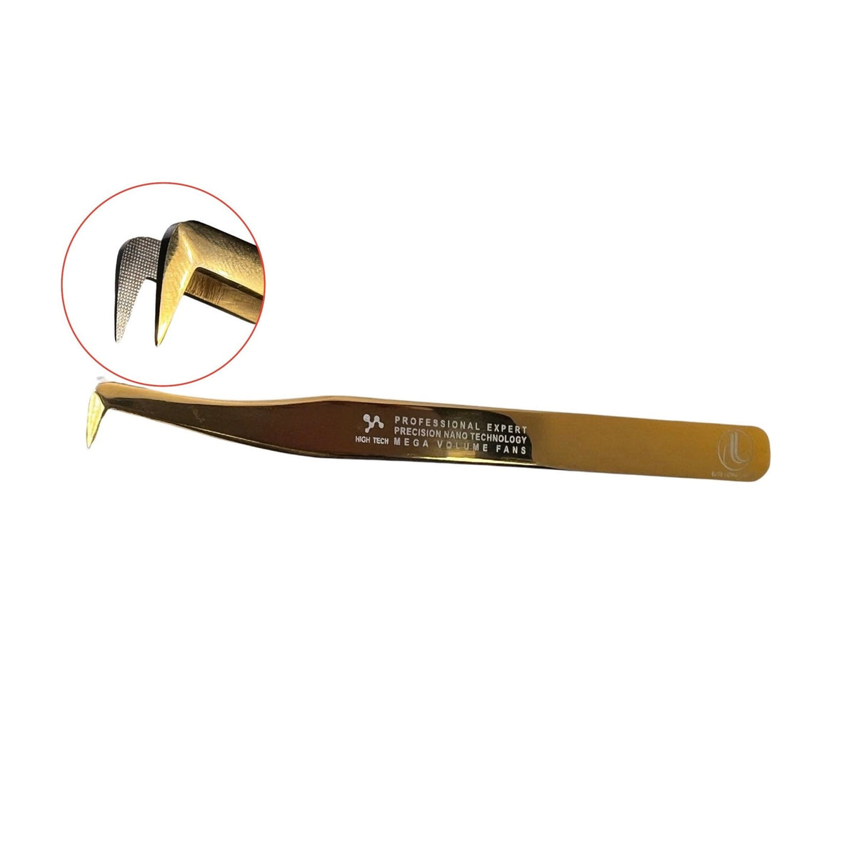 Russian 90° Mega Volume Lash Tweezers - Nano Tips, Gold