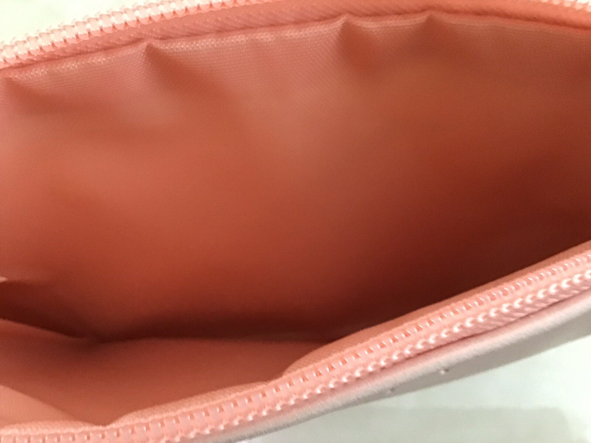 Doll 10 Cosmetic Bag - Light Pink Zippered Makeup Pouch with Peach Lining