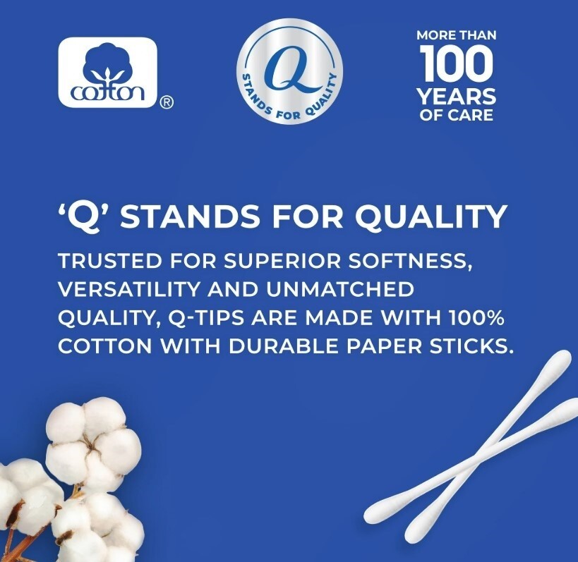 Cotton Swabs Pack - 750 Count, Soft 100% Cotton Tips for Personal & First Aid Use