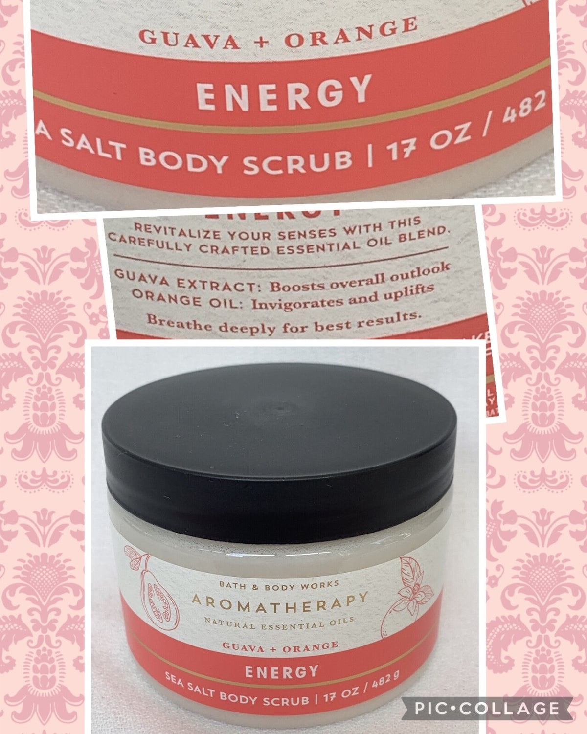 Bath & Body Works Aromatherapy Salt Scrub 17 oz With Vitamin E You