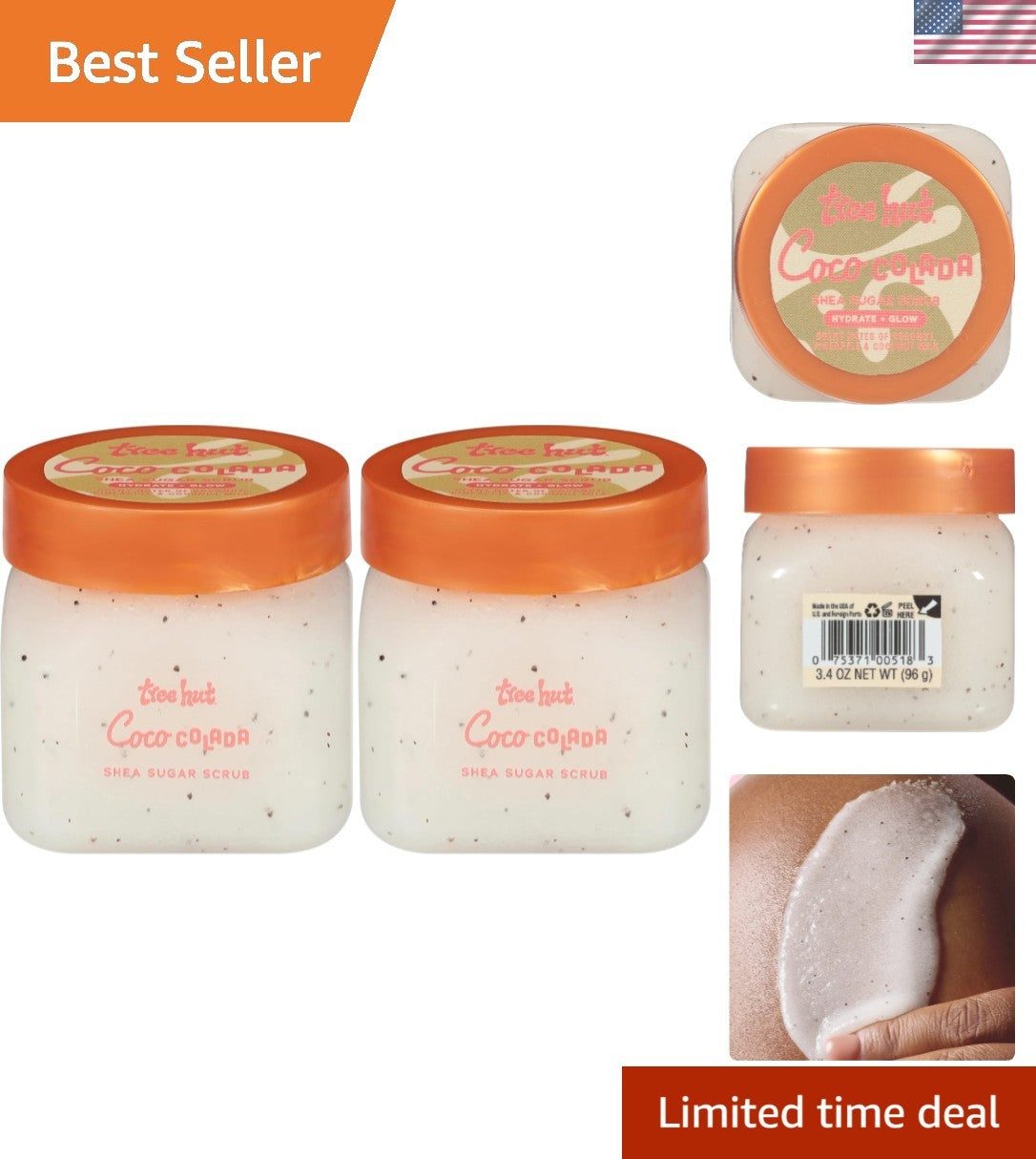 Travel Size Coconut Sugar Body Scrub - Exfoliating Hydration 2-Pack