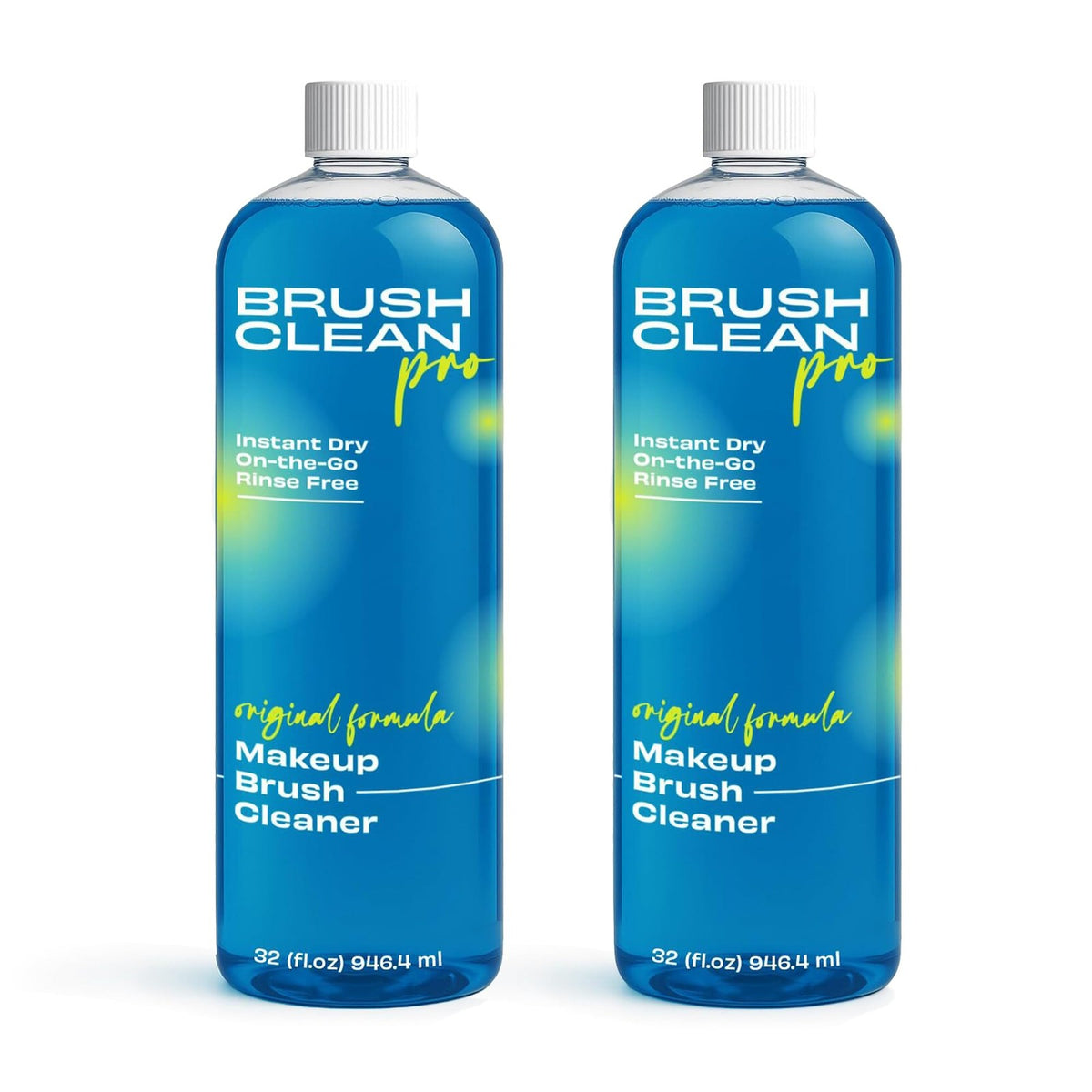 Makeup Brush Cleaner - Quick-Dry Rinse-Free Formula 32 oz Duo Pack