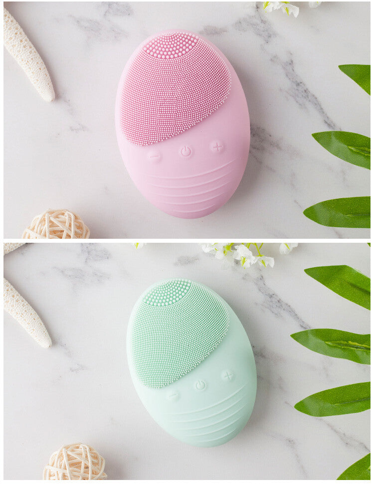 Wireless Electric Facial Cleansing Brush with LED Light Therapy Waterproof Skin Care Device