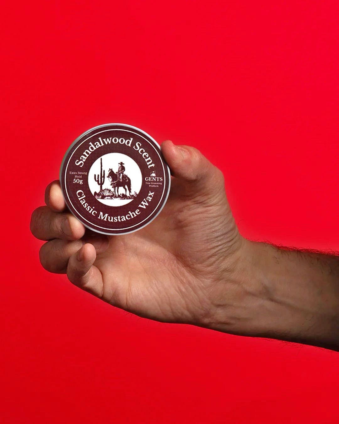 Strong Hold Sandalwood Mustache Wax & Comb Set - Grooming & Styling 50g