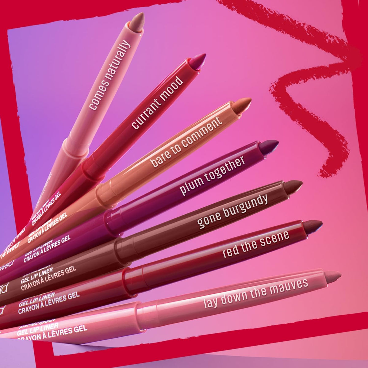 Gel Lip Liner Pencil - Matte Retractable Lip Makeup for Long-Lasting Color