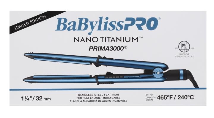 BaBylissPRO Nano Titanium Prima3000 1 ¼" Black & Blue Flat Iron |