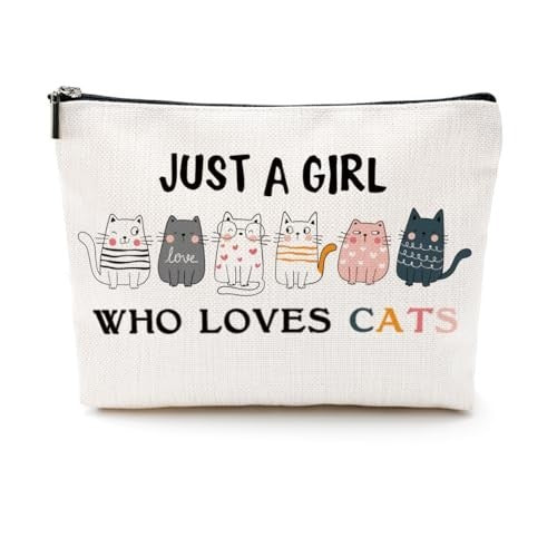 Cat Lover Makeup Bag with Funny Cat Design - Gift for Women & Girls