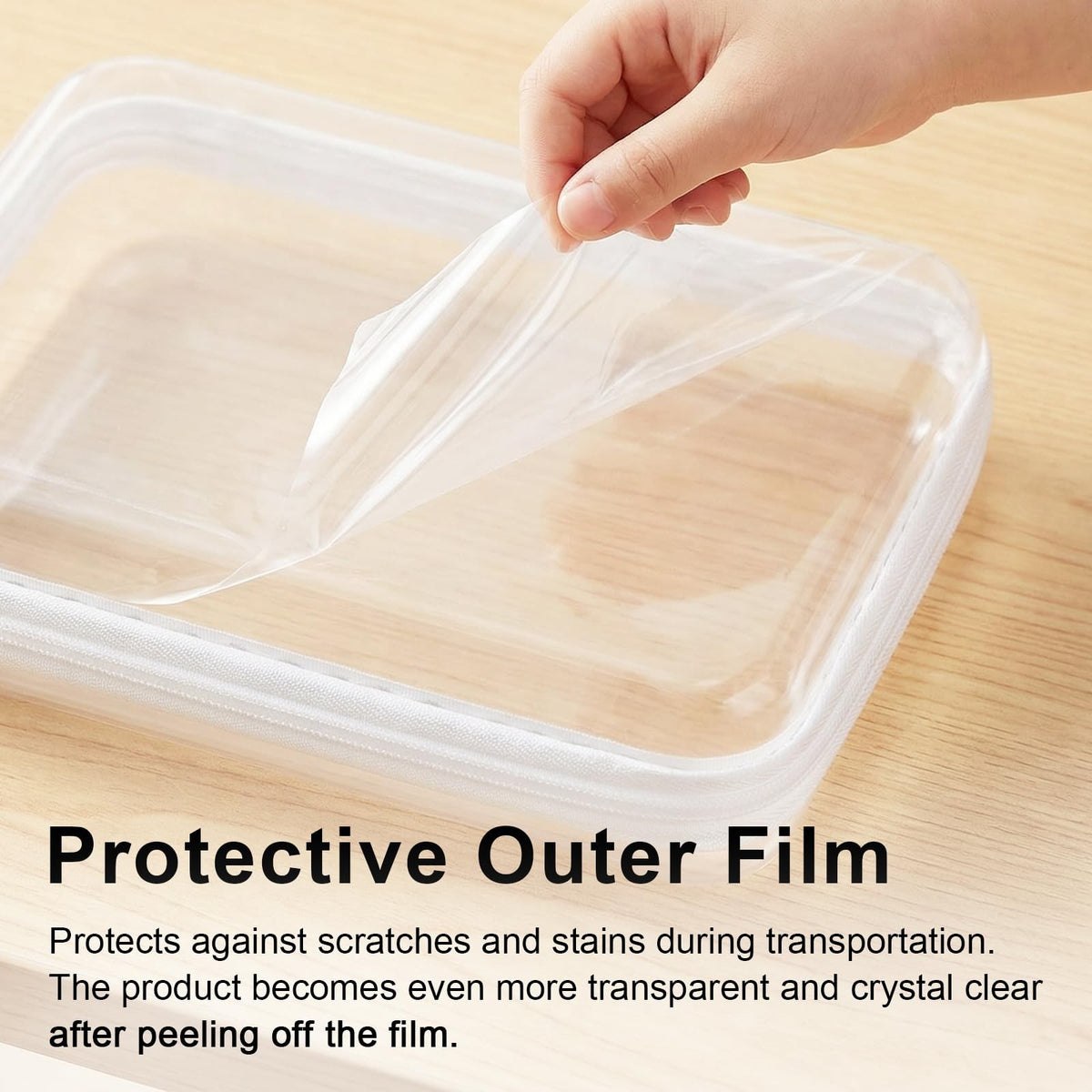 Large Clear Hard Shell Zipper Organizer Cases 3-Pack Waterproof Travel Storage