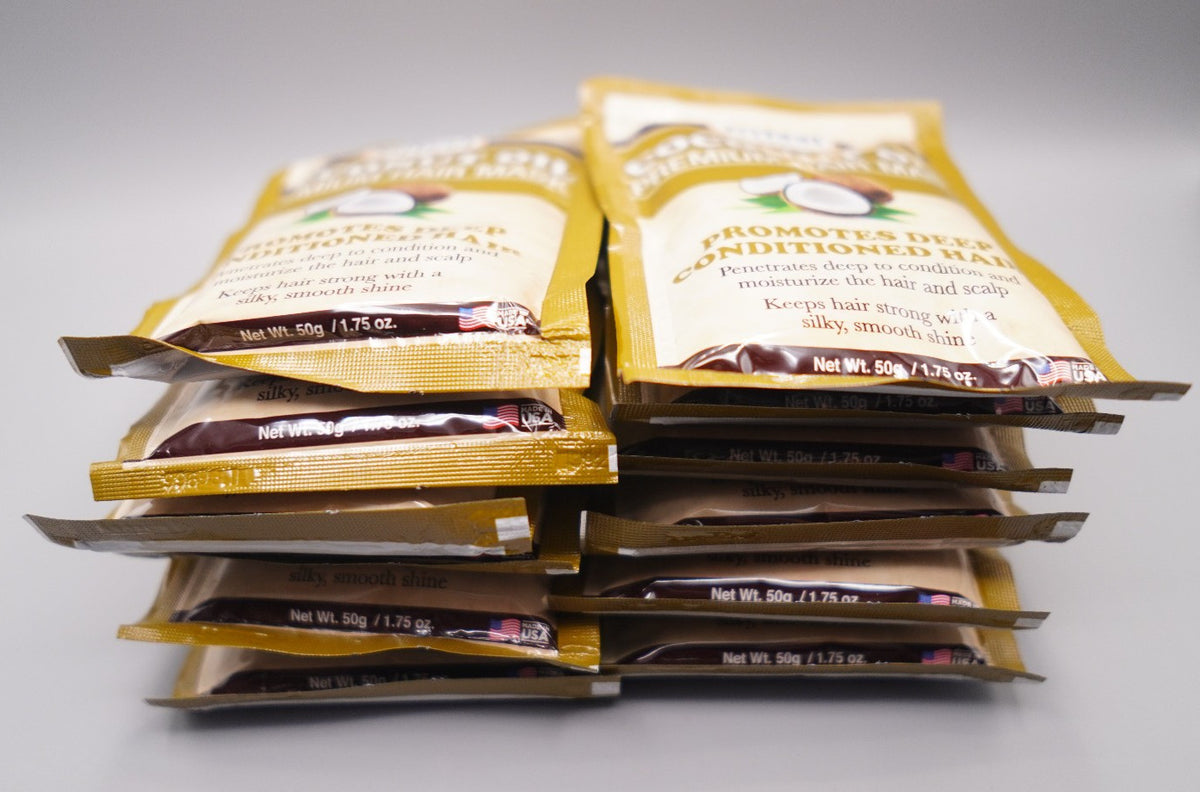 Coconut Oil Hair Mask Pack - Deep Conditioning & Moisturizing for Strong, Shiny Hair - 12 Pouches