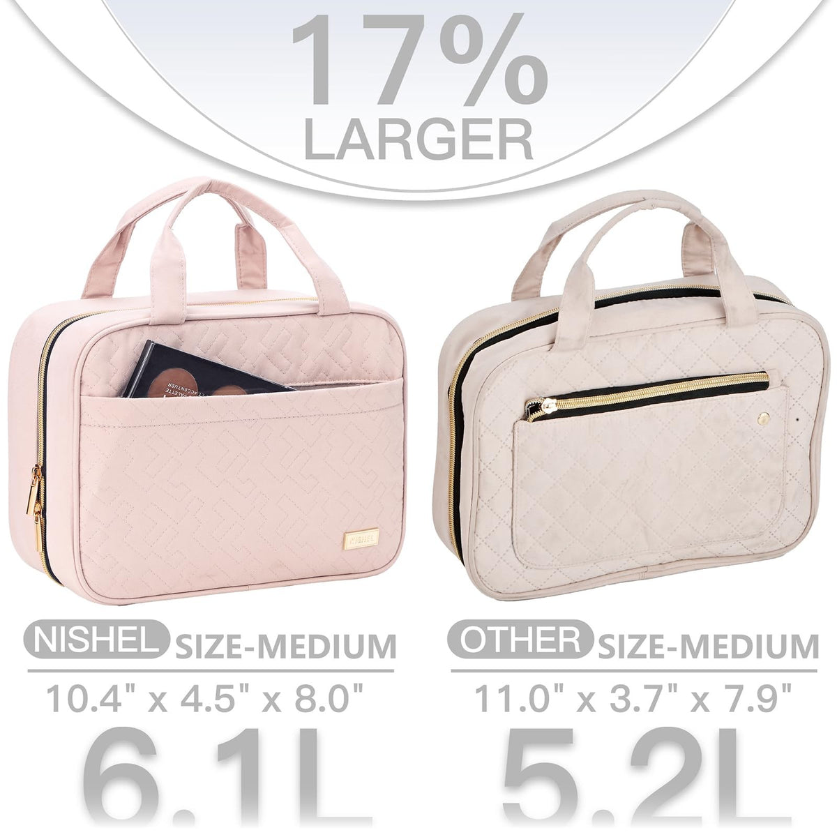 Travel Toiletry Bag for Women - Hanging Cosmetic Organizer, Compact & Portable