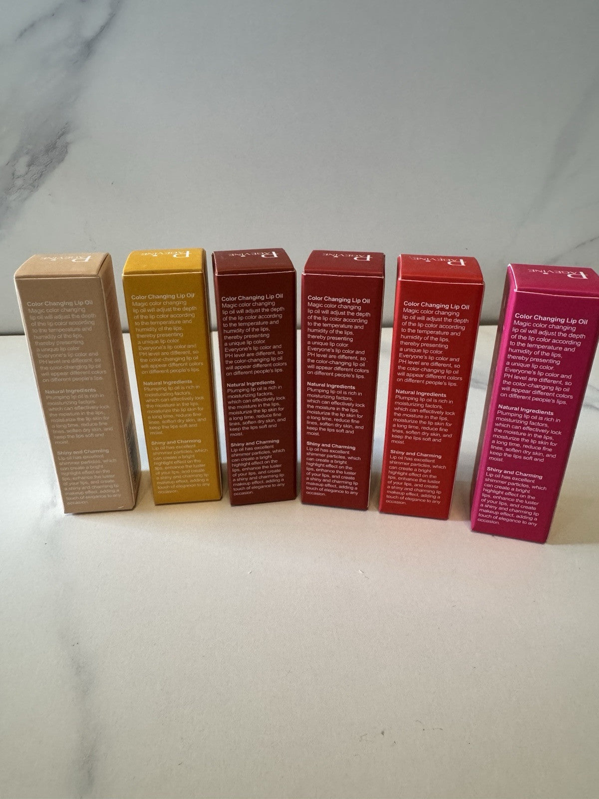 Lip Gloss Set of 6 Colors - Pink, Red, Nude, Mauve, Clear - 6.5mL Each