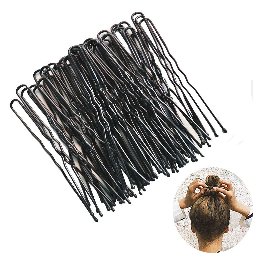 Leline's Black Hair Pins, 50 Pieces U Shaped 1 Count (Pack of 50),