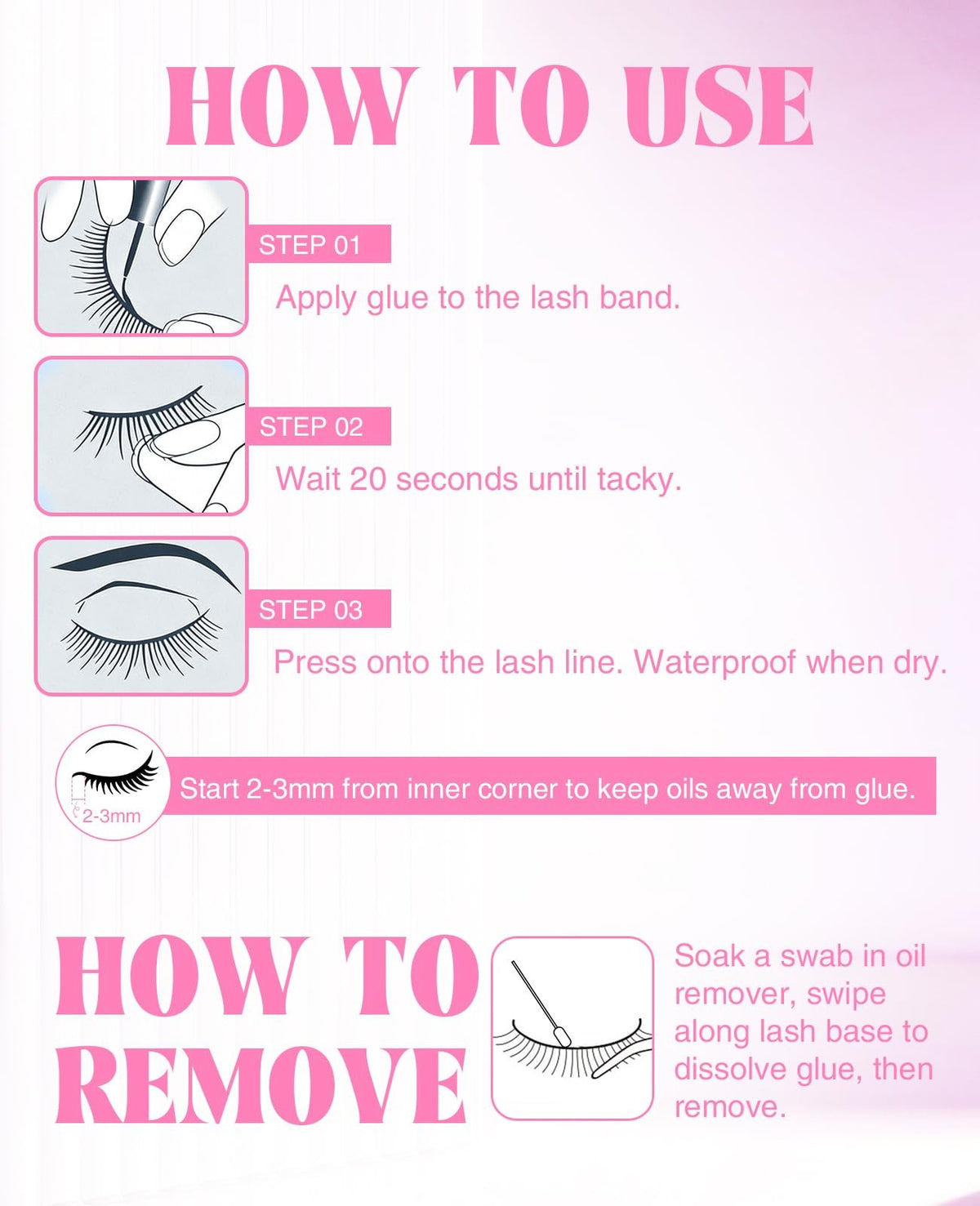 Strong Hold Waterproof Lash Glue 0.17oz - Clear, Latex-Free, Fast Drying