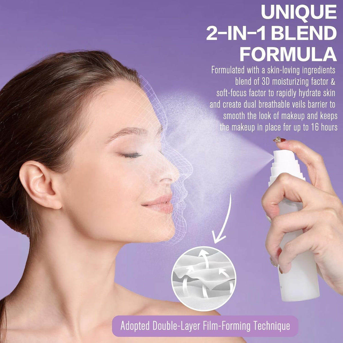 Hydrating Dewy Makeup Setting Spray with Long-Lasting Glow - 60ml