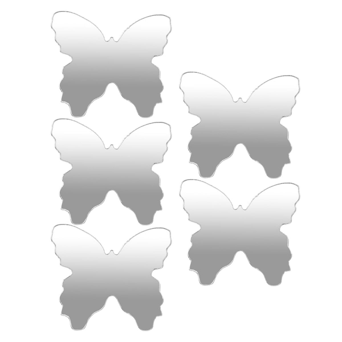 Mini Butterfly Mirror Sticker for Phone Back - Portable Acrylic Makeup Mirror 5-Pack