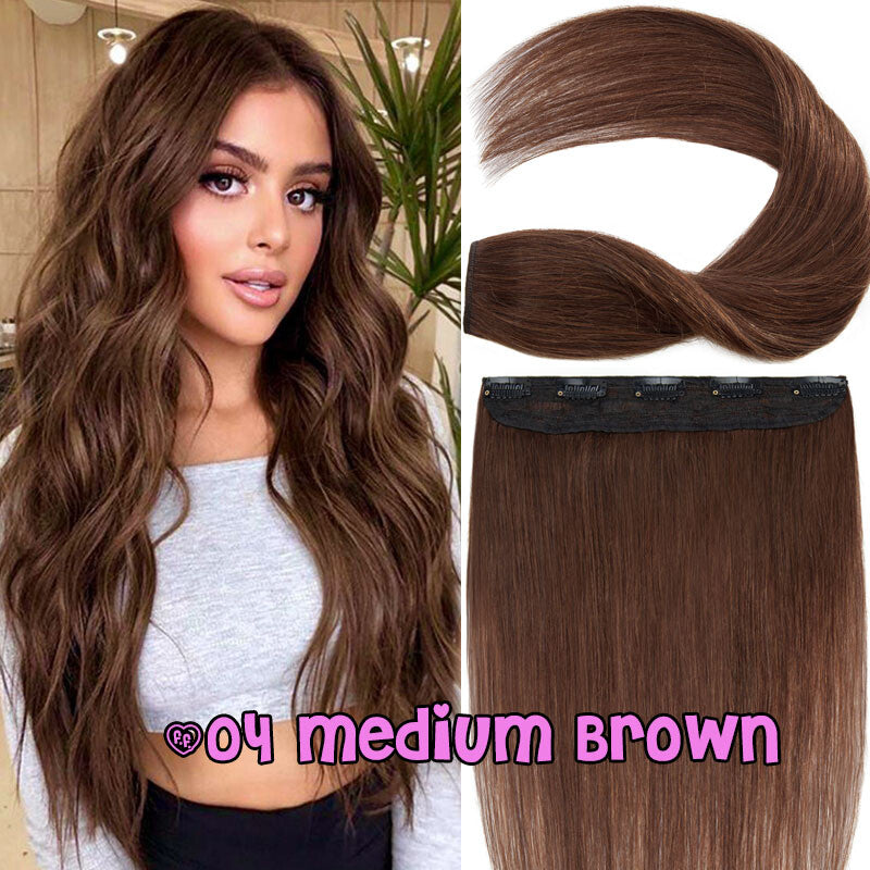 Thick Clip-In Human Hair Extensions Full Head Remy Weft - Various Lengths & Colors