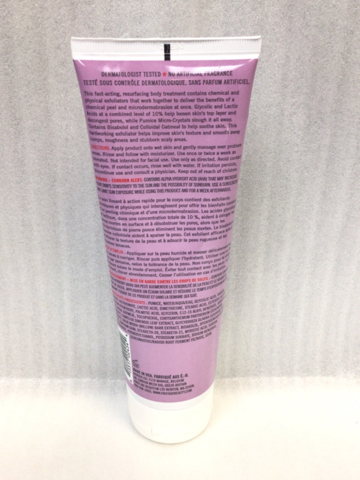 FIRST AID BEAUTY FAB KP BUMP ERASER BODY SCRUB with10% AHA 8oz./226g.