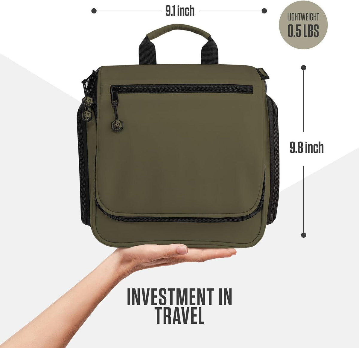 TSA-Friendly Travel Toiletry Bag with Expandable Compartments - Durable & Waterproof