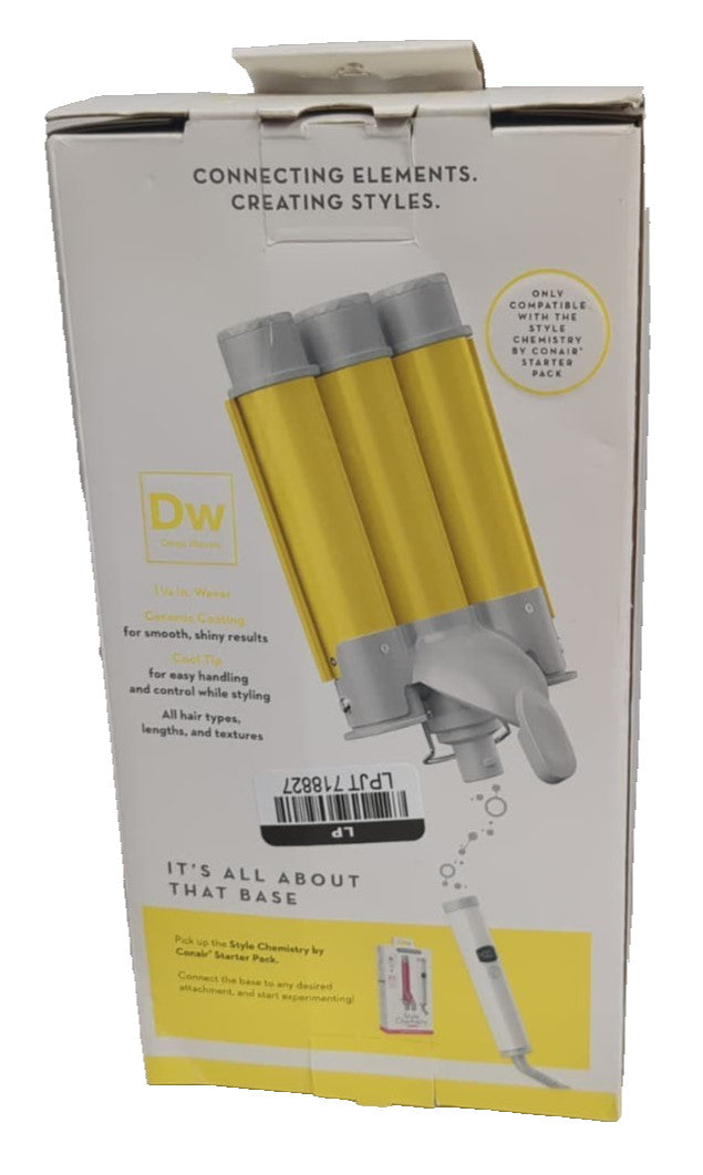 Triple Barrel Deep Waver Attachment for Hair Styling - 1 1/4" 5-Piece Set