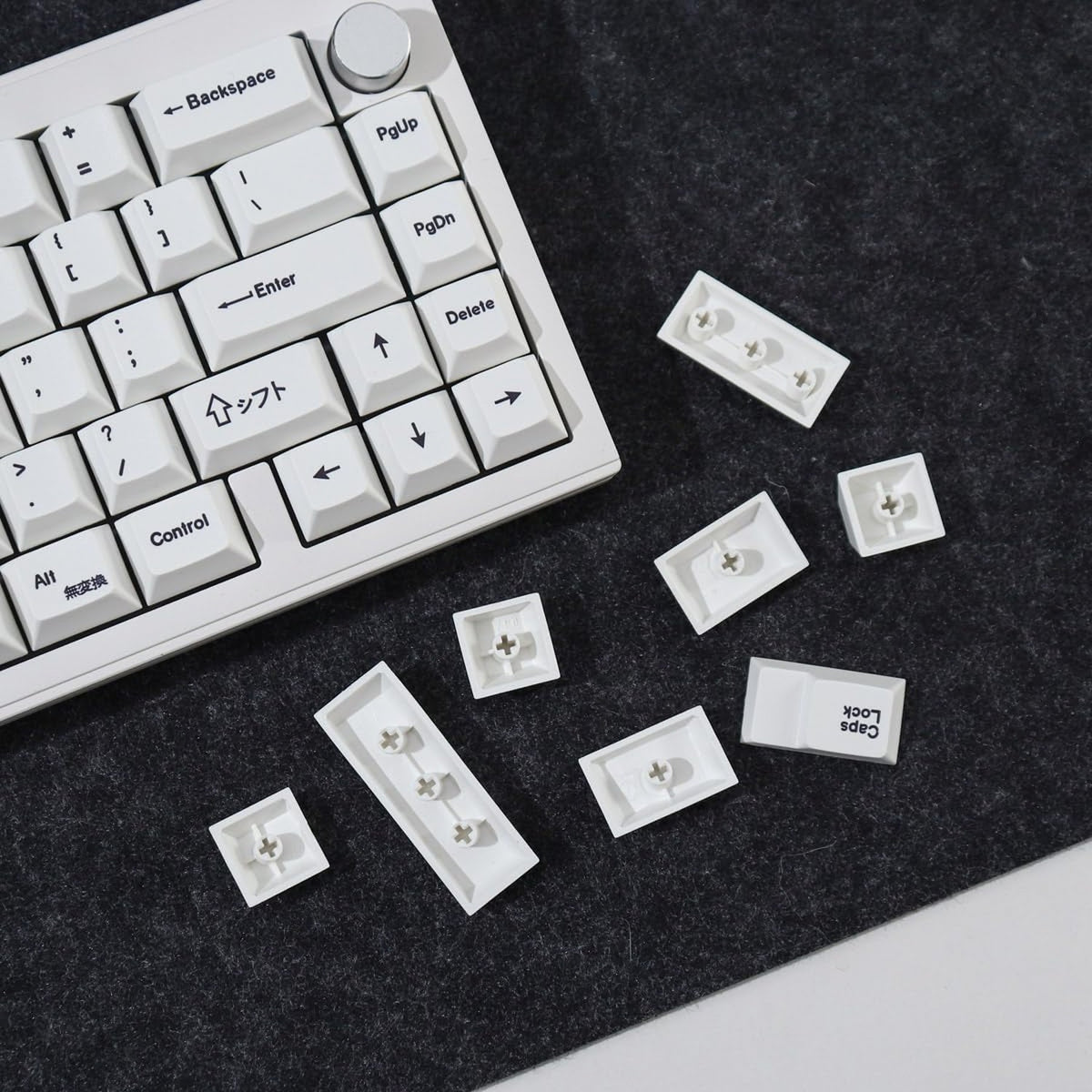 135-Key PBT Keycap Set for Mechanical Keyboard - Cherry Profile, Dye-Sub, White