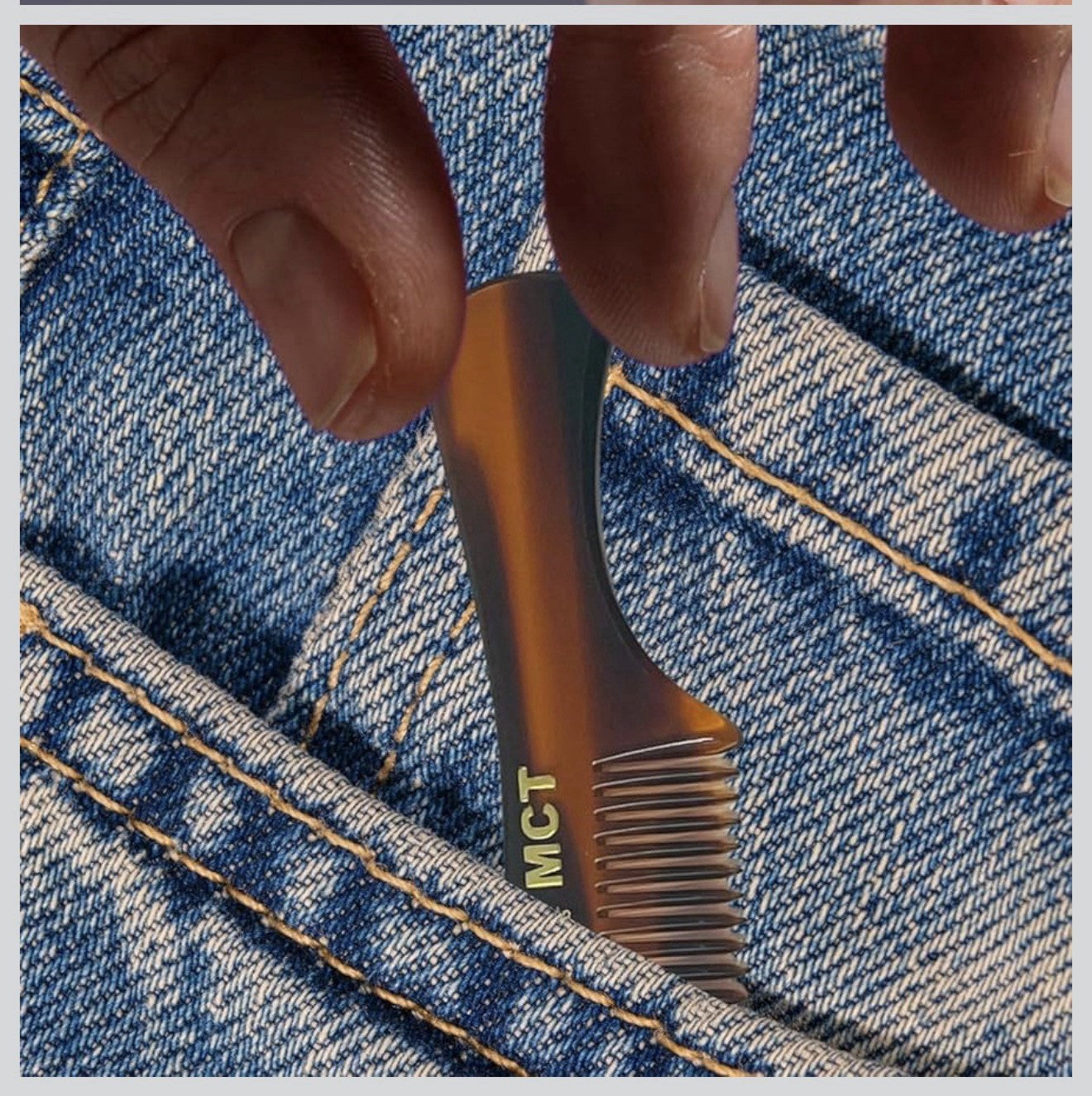Men's Travel Mini Tortoise Shell Mustache Beard Eyebrow Comb Set - 3 Pack