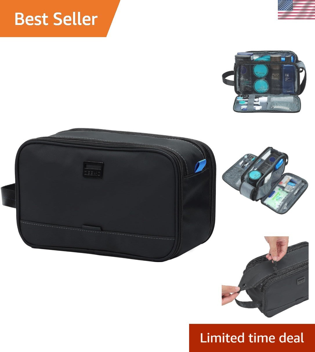 Medium Travel Toiletry Bag for Men, Stylish & Fully Organized