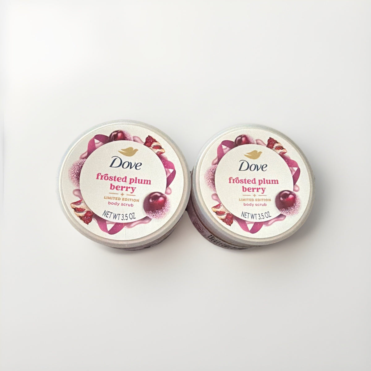 2pc Dove Holiday Treats Body Scrub FROSTED PLUM BERRY Limited Edition