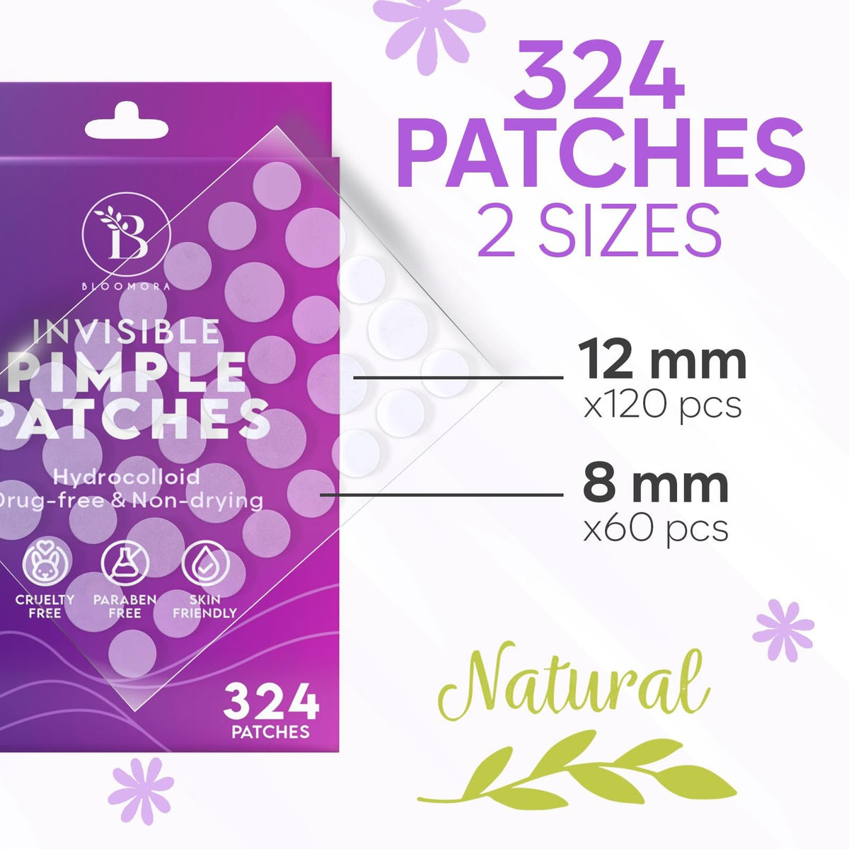 Invisible Pimple Patches for Face, 324 Count (8mm & 12mm)