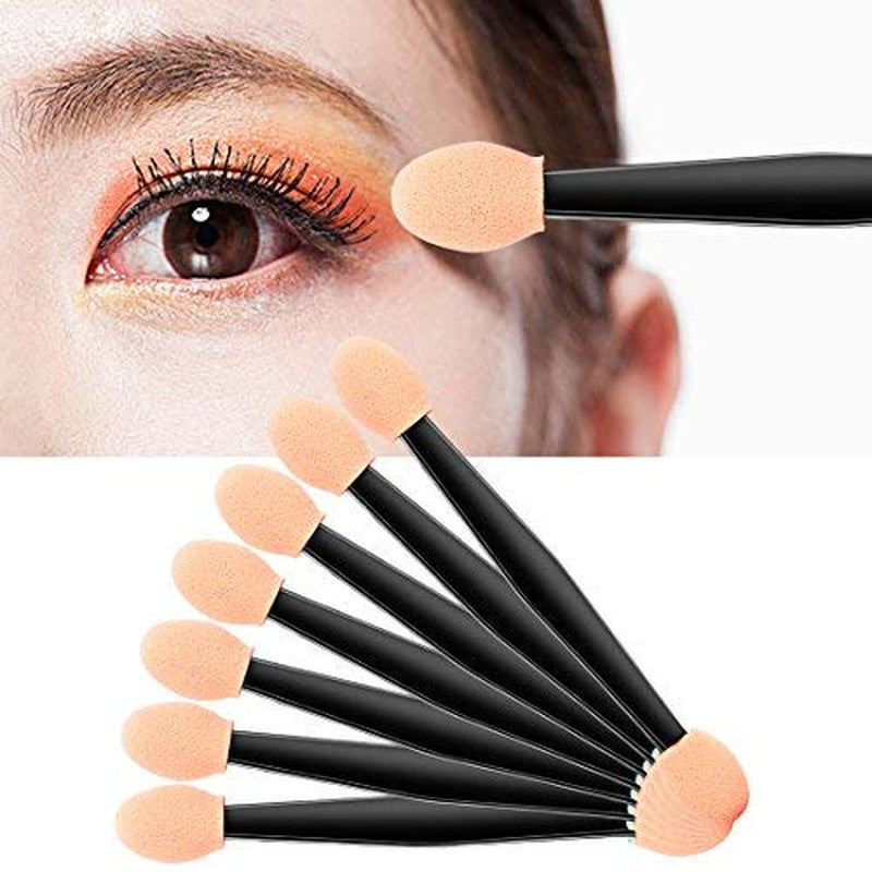 Disposable Eyeshadow Makeup Brushes Set - 200 Soft Sponge-Tipped Dual-Side Applicators