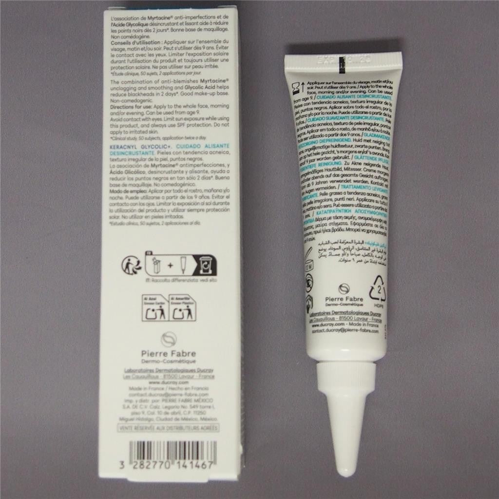Ducray Keracnyl Glycolic+ Unclogging Cream 30ml /1.01oz EXP 10/2028