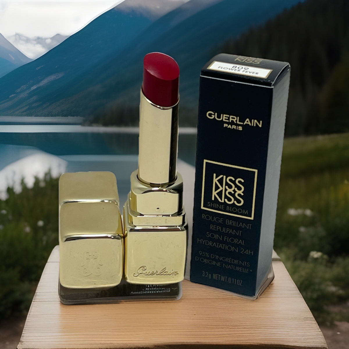 Guerlain KissKiss Shine Bloom Lip Colour 809 Flower Fever - New In Box