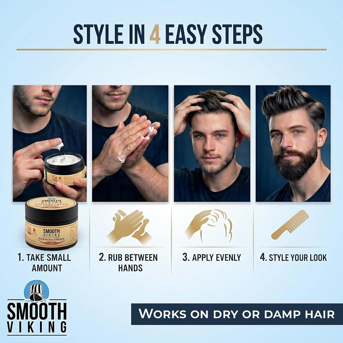 Hydrating Matte Hair Paste - High Hold Men's Styling Cream, 2oz Travel Size