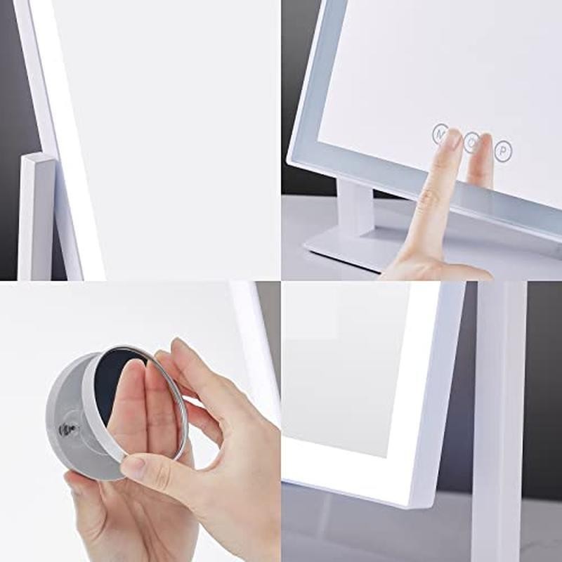 Lighted Makeup Mirror with 3 Color Lighting Modes - Vanity Mirror for Makeup Application