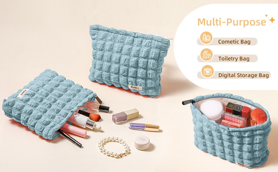 Large Capacity Bubble Cloud Makeup Bag - Travel Cosmetic Organizer