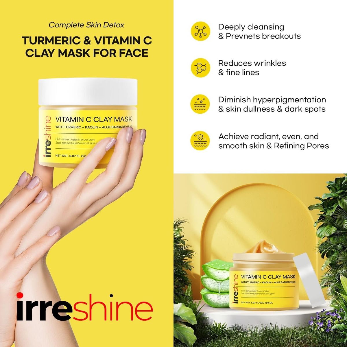 Vitamin C Clay Mask with Turmeric - 2 Pack, 5.07 fl oz