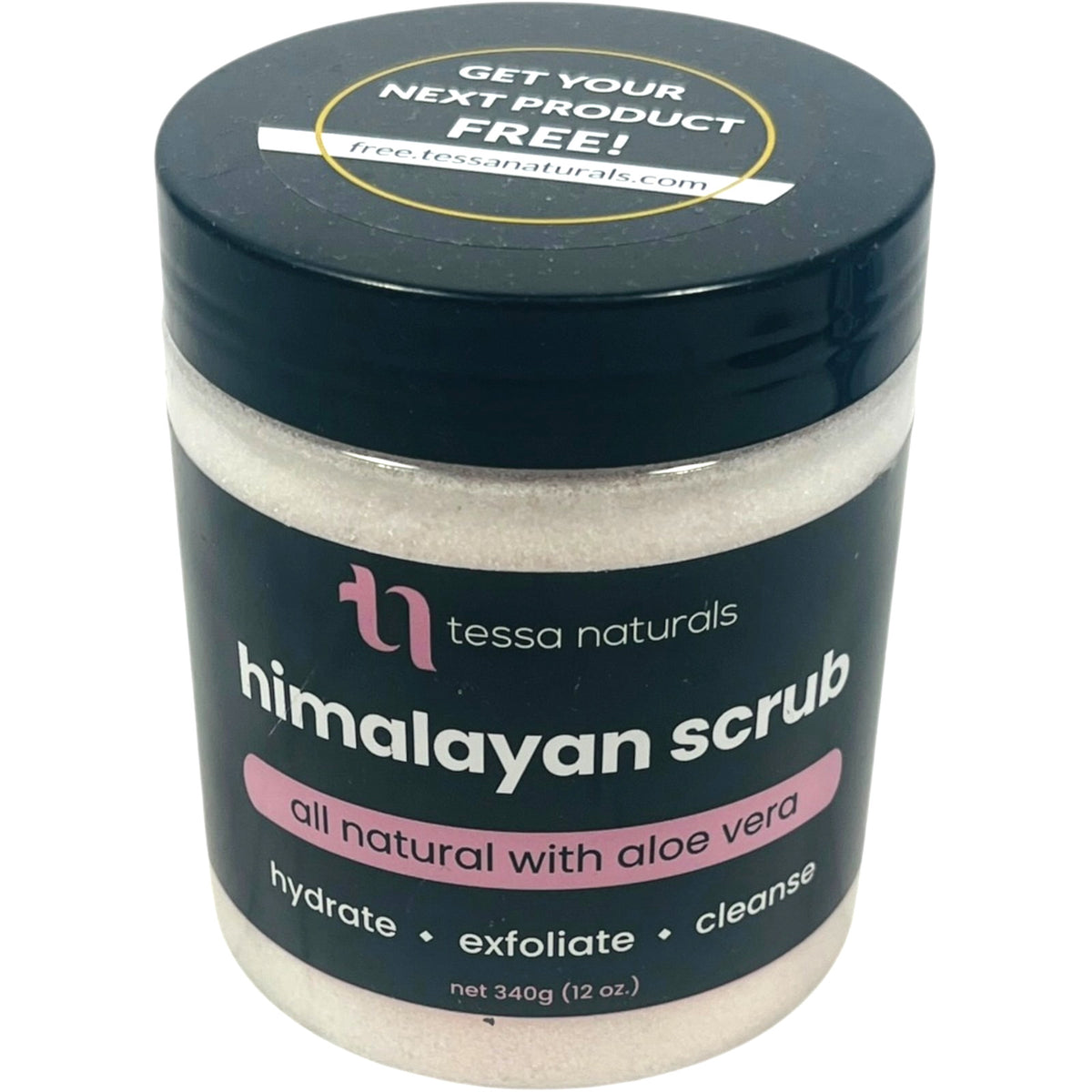 Tessa Naturals Himalayan Salt Scrub 12 oz Hydrate Exfoliate Cleanse