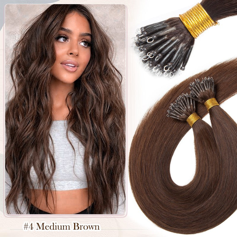 Nano Beads Hair Extensions 100% Remy Human Hair Balayage Ombre Blonde
