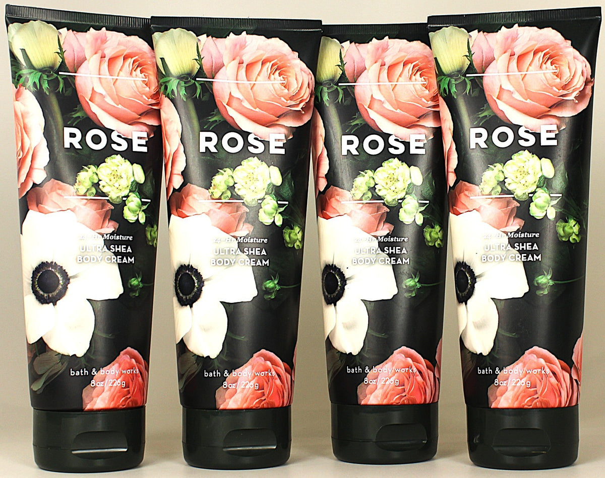 QTY 4 - Bath & Body Works ROSE Cream Lotion Moisturizer 8oz