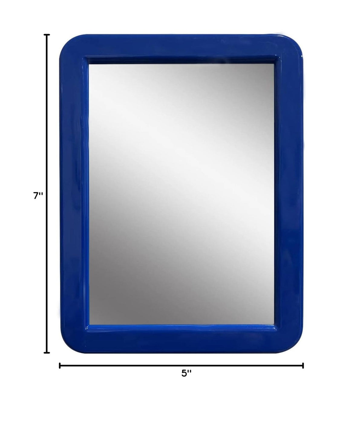 Magnetic Locker Mirror 5x7 Real Glass Navy Frame Portable Makeup & Grooming