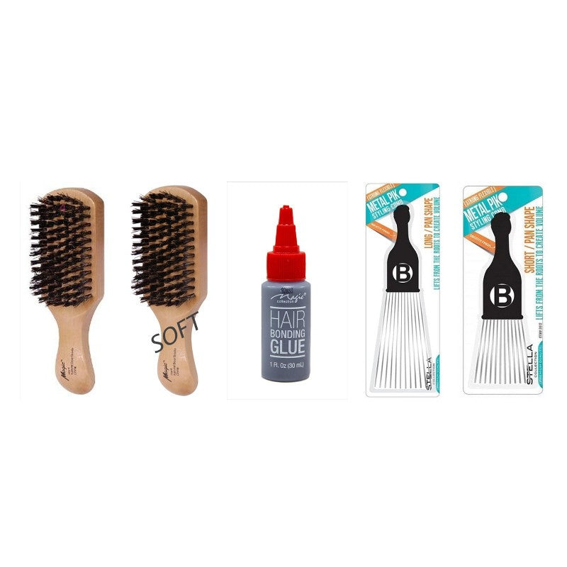 12 Pack Hard Bristle Hair Styling Brushes for Salon-Quality Grooming