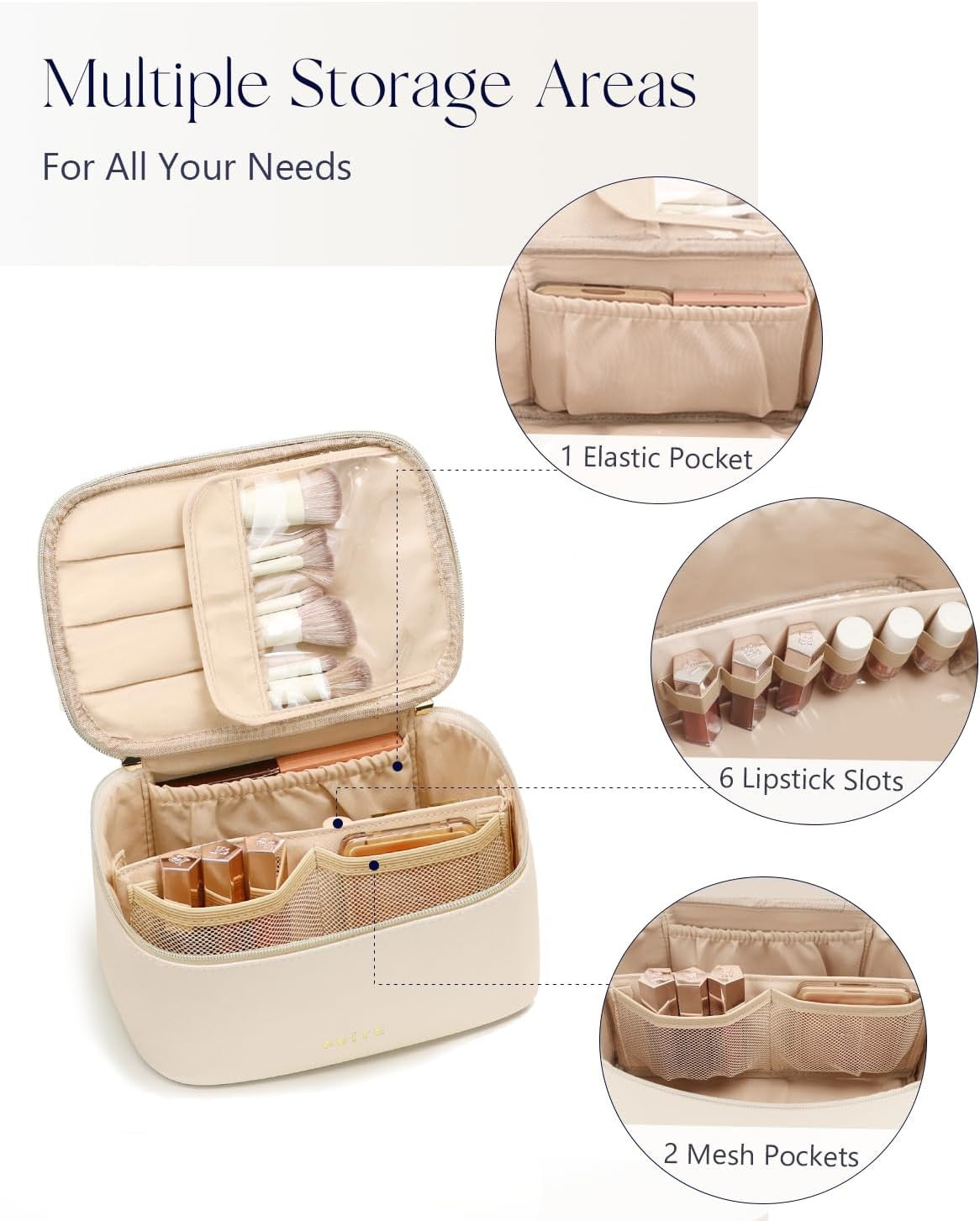 Large Capacity Waterproof Travel Makeup Bag - Portable Cosmetic Organizer