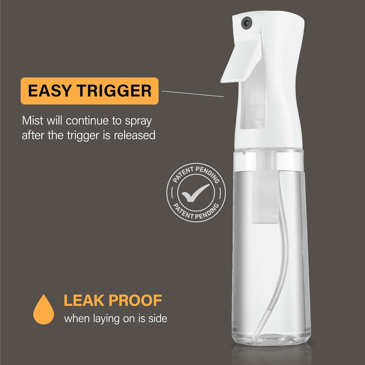 2 Pack 10 Oz Continuous Spray Bottles for Hair - Fine Mist Water Sprayers