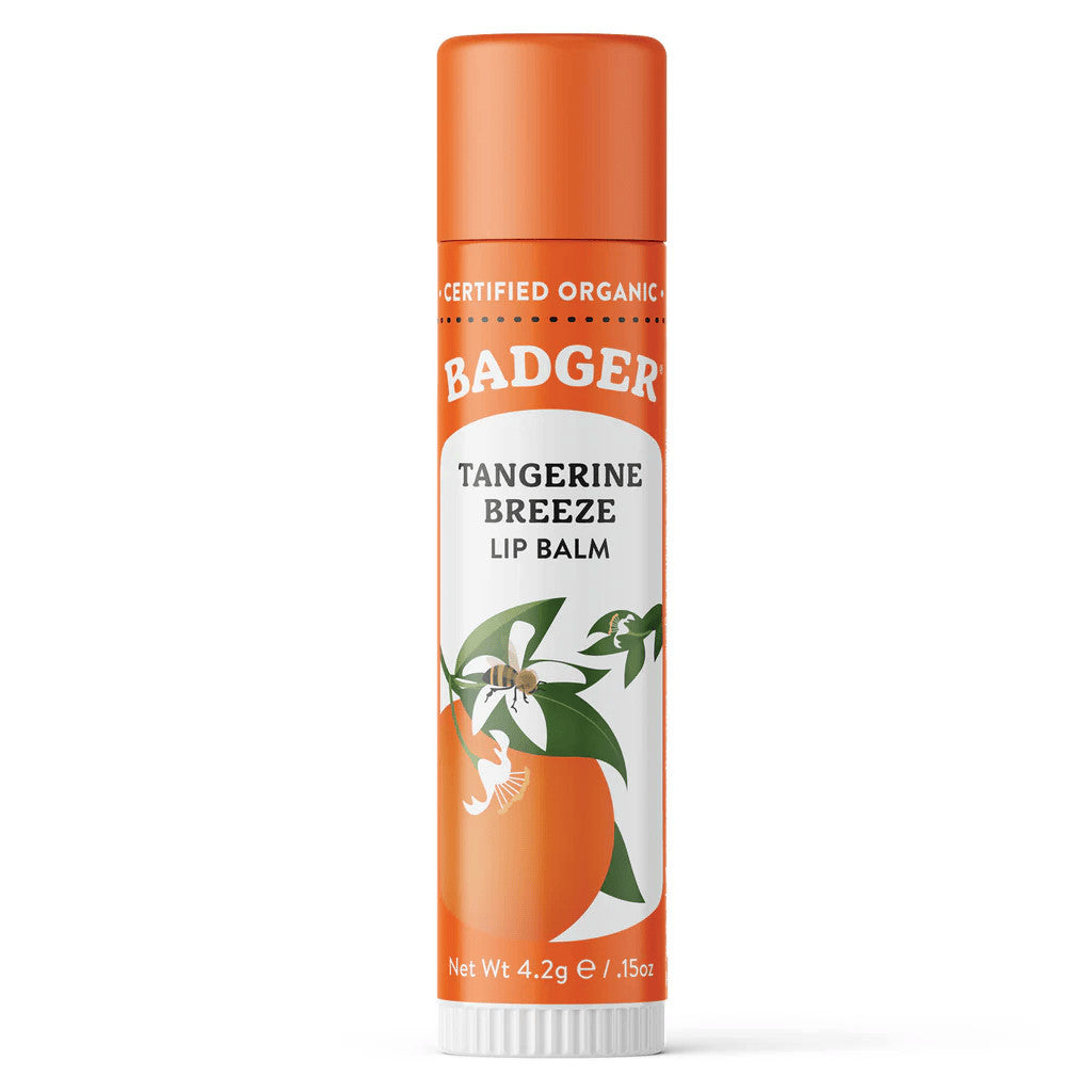 Organic Lip Balm Stick - Tangerine Breeze, Pack of 2 - Moisturizing & Protective