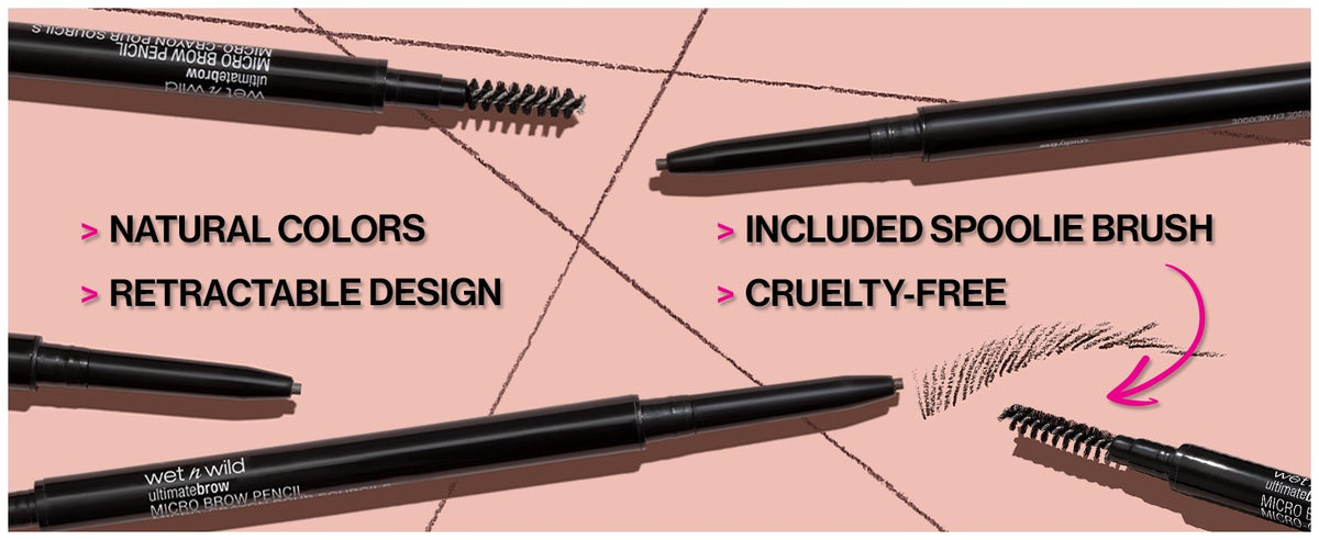 Micro Brow Eyebrow Pencil - Retractable Fine Tip with Spoolie - Soft Brown