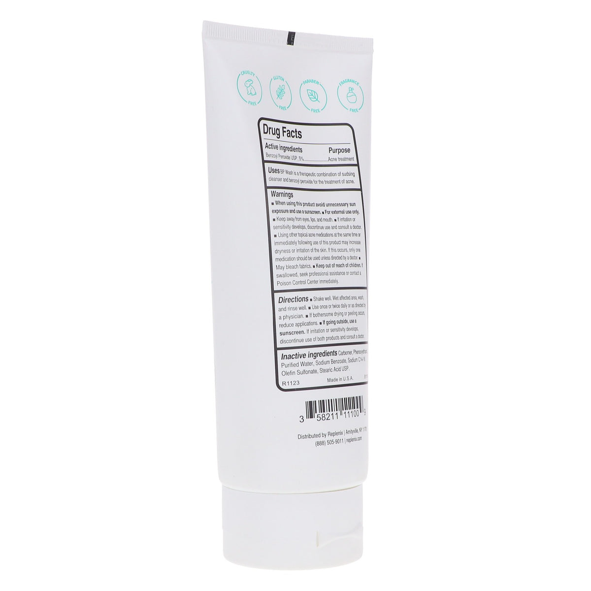 Acne Face Wash with 5% Benzoyl Peroxide - Clear Skin 6.7 oz