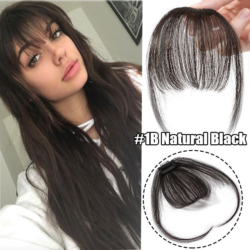 Women Remy Clip-In Hair Extensions Bangs Front Top Piece - Blonde & Dark Colors
