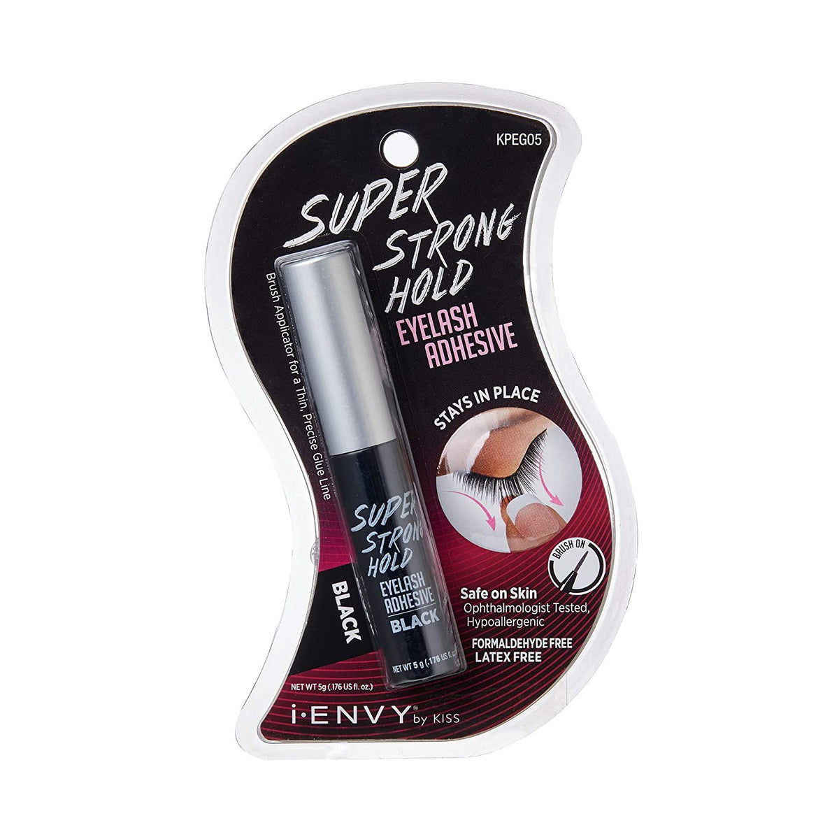 Super Strong Hold Eyelash Adhesive Black Latex-Free Waterproof 48H
