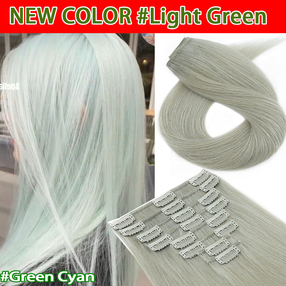 Clip-In Remy Human Hair Extensions Full Head Set - Multiple Colors & Lengths