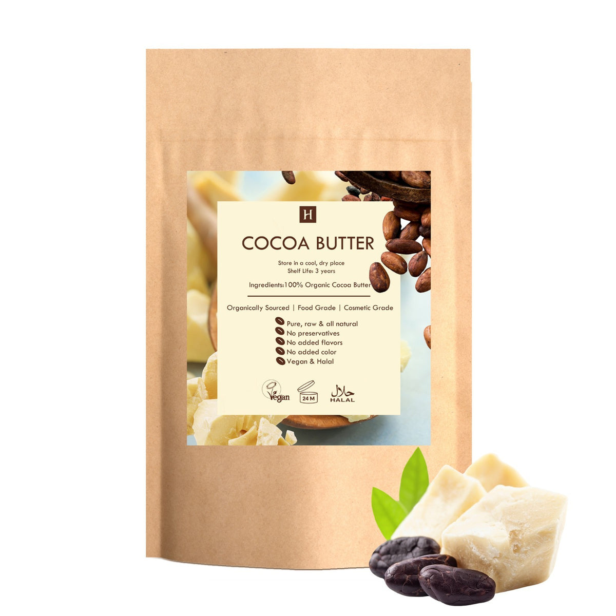Raw Organic Cocoa Butter – Pure, Unrefined